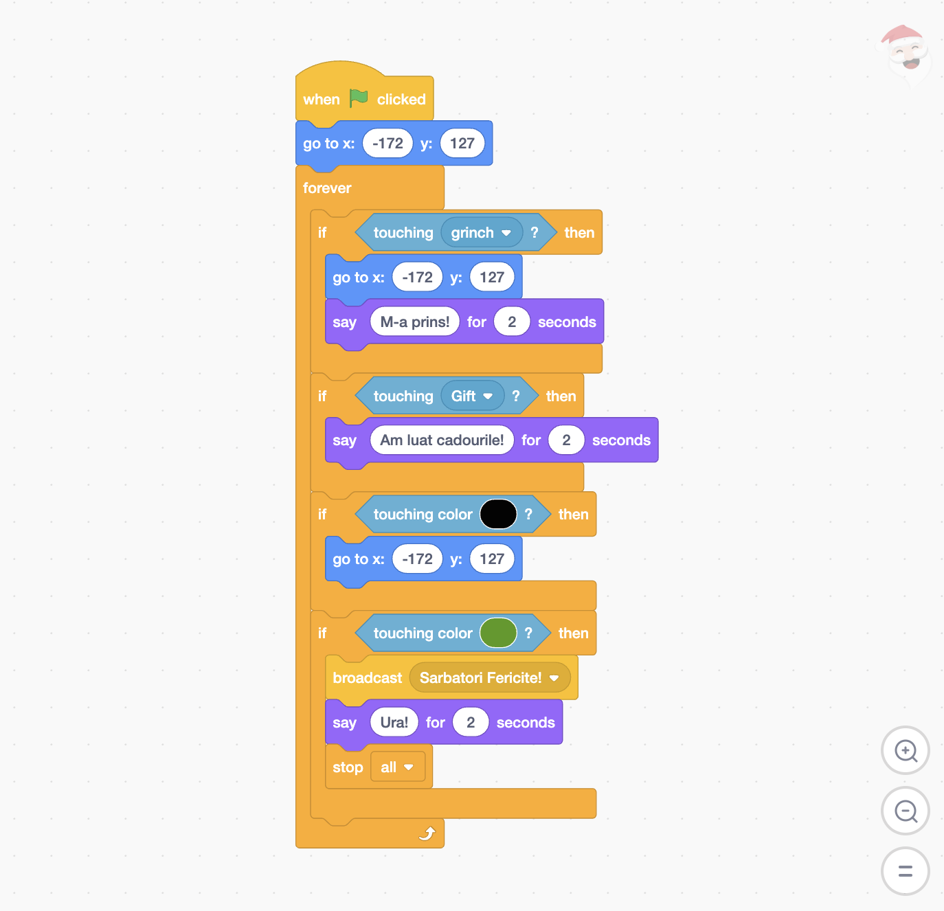 Scratch - Ajuta-l pe Mos Craciun!